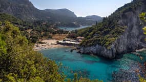 Une plage sur l'île grecque de Corfou. (Photo d'illustration)