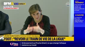 Football: pour Amélie Oudéa-Castera, "Il faut revoir le train de vie de la ligue" 
