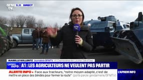 Sur l'A1, les agriculteurs continuent de faire face aux blindés de la gendarmerie