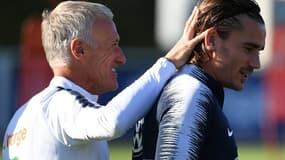 Didier Deschamps (à gauche) et Antoine Griezmann
