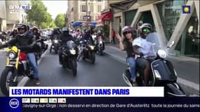 Les motards manifestent dans Paris