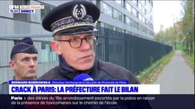 Bernard Bobrowska, directeur territorial de la Sécurité de proximité de Paris fait le bilan des interpellations depuis l'évacuation du square Forceval