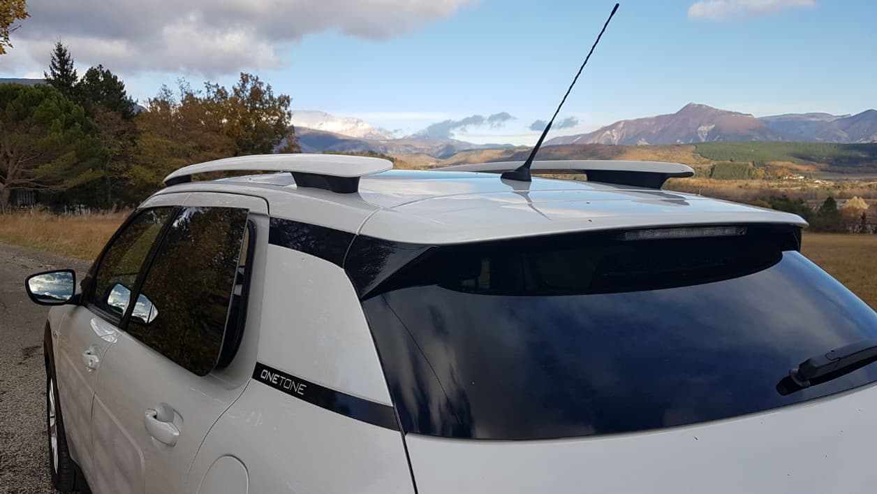 Difficile à voir mais la vitre arrière du C4 Cactus est ici ouverte Difficile à voir mais la vitre arrière du C4 Cactus est ici ouverte
