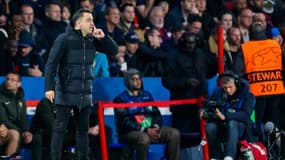 Xavi lors de PSG-Barça (2-3, Ligue des champions), le 10 avril 2024