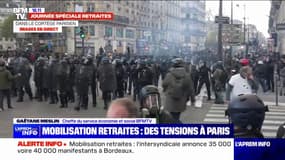 Retraites: de premières tensions éclatent en marge de la manifestation parisienne 