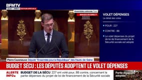 "Mission accomplie", déclare Pierre Cazeneuve (Ensemble pour la République) après l'adoption du volet dépenses du budget de la Sécurité sociale
