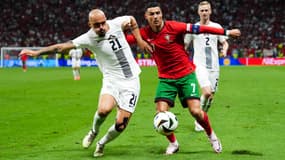 Cristiano Ronaldo lors de Portugal-Slovénie le 1er juillet 2024 à l'Euro