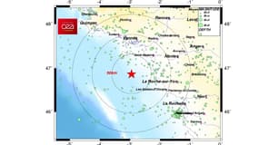 Un séisme de magnitude 3,9 sur l'échelle de Richter s'est produit à 72 km au large de Saint-Nazaire.