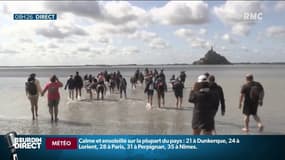 "Sentiers d’été": la traversée de la baie du Mont-Saint-Michel par de jeunes pèlerins 