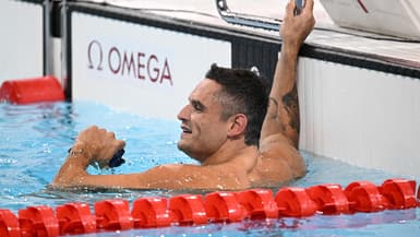 Florent Manaudou termine troisième de la finale du 50m nage libre, JO de Paris 2024, 2 août 2024