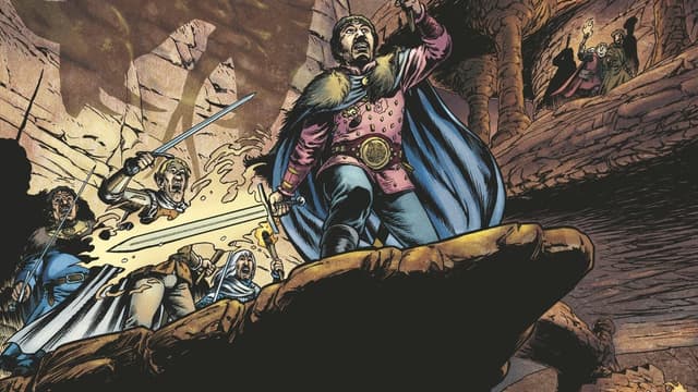 Couverture du tome 8 de Kaamelott, L'Antre du Basilic.