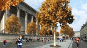 La place de la Madeleine est en cours de réaménagement. 