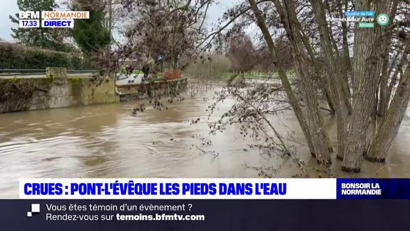 Calvados: Pont-l'Évêque les pieds dans l'eau en raison de crues