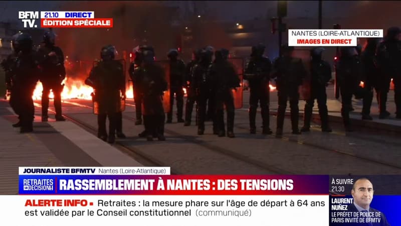 Réforme des retraites: un incendie sur les voies du tramway à Nantes suite à des tensions
