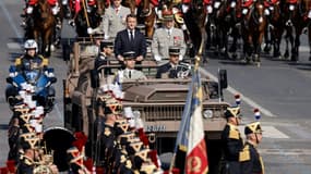 Le président Emmanuel Macron aux cérémonies du 14 juillet 2022  