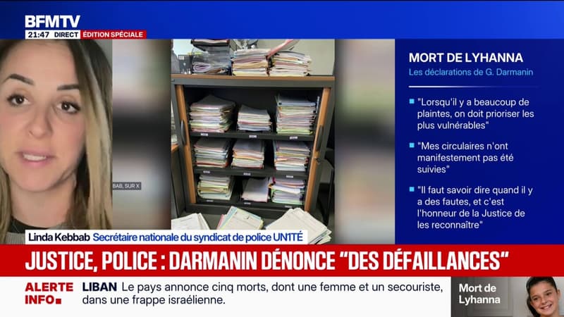 “Nous sommes débordés”, alerte Linda Kebbab, secrétaire nationale du syndicat de police UN1TÉ, qui publie une image des dossiers à gérer pour une brigade de protection de la famille