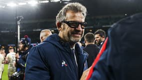 Fabien Galthié lors d'Angleterre-France, à Twickenham le 11 mars 2023