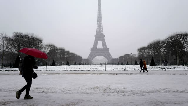 Paris sous la neige le 9 février 2018 (photo d'illustration)