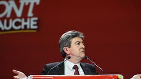 Jean-Luc Mélenchon lors d'un meeting de campagne, en avril 2012.