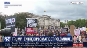 Les images de manifestations contre Trump à Londres durant sa visite à Buckingham