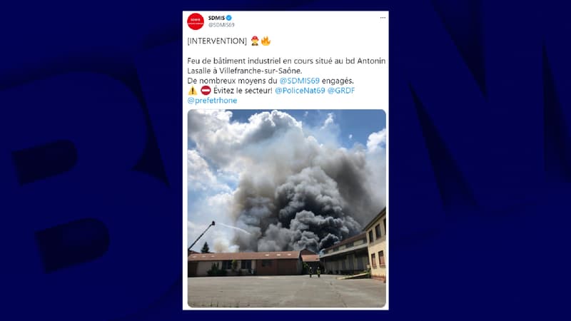 Un incendie s'est déclaré dans une carrosserie à Villefranche.