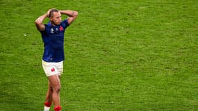 La déception de Gaël Fickou après l'élimination de la France en quart de finale de la Coupe du monde face à l'Afrique du Sud (28-29), le 15 octobre 2023