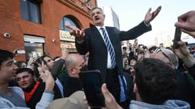 Jean Lassalle, candidat à la présidentielle du mouvement Résistons! en campagne à Toulouse, le 4 avril 2022