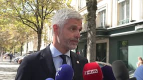 Laurent Wauquiez, député LR, le 28 août 2024 après un entretien avec Emmanuel Macron. 