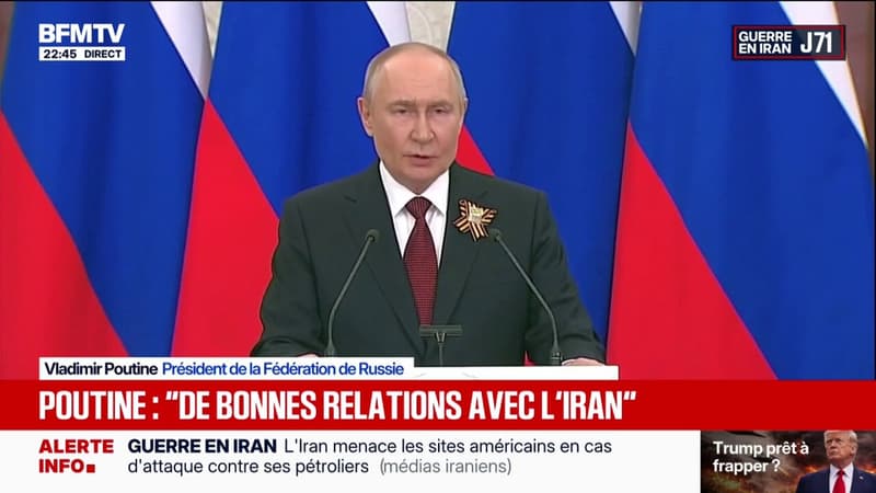 Vladimir Poutine affirme que la Russie a "de bonnes relations avec l'Iran"
