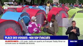Opération "coup de poing" d'associations d'aide aux migrants: 400 SDF dans des tentes place des Vosges