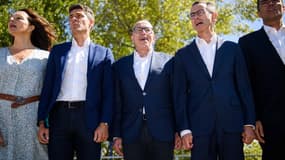 Aurélien Pradié, Eric Ciotti et Bruno Retailleau le 17 septembre 2022 à La Ciotat