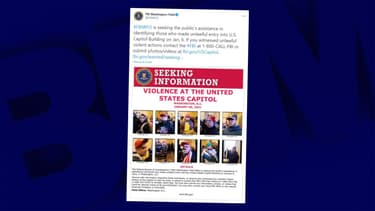 La police fédérale américaine a partagé plusieurs clichés sur les réseaux sociaux montrant des manifestants pro-Trump dans le Capitole.