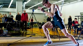 Christophe Lemaitre lors des tests chez Asics