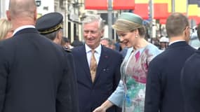 Philippe et Mathilde, le couple royal belge, lors d'une visite à Lille (Nord) le 16 octobre 2024. 