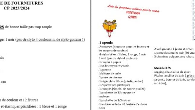 Des listes de fournitures scolaires interdisant le stylo-4 couleurs.