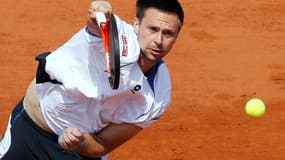 Robin Soderling lors de sa victoire contre Rafael Nadal à Roland-Garros en 2010