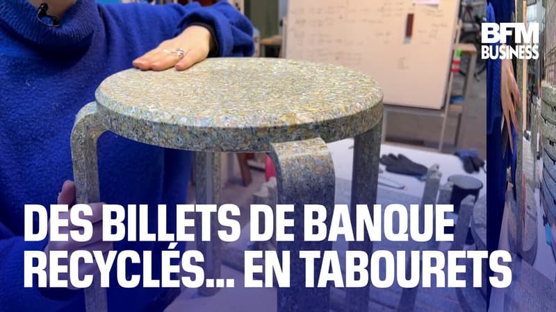 Des billets de banque recyclés... en tabourets