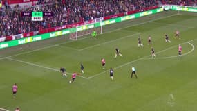 La passe décisive de Christian Eriksen, lors du match Brentford-Burnley, le 12 mars 2022
