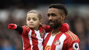 Jermain Defoe avec Bradley Lowery, le 15 février 2017 en amont du match entre Everton et Sunderland.