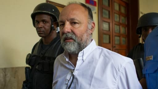 Christophe Naudin à son arrivée à l'audience le 8 mars 2016 au tribunal de Saint-Domingue