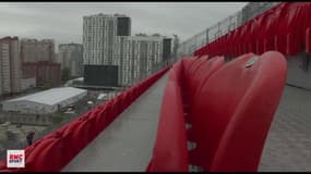 Flippant, un point de vue des tribunes d'Ekaterinbourg à l'extérieur du stade...