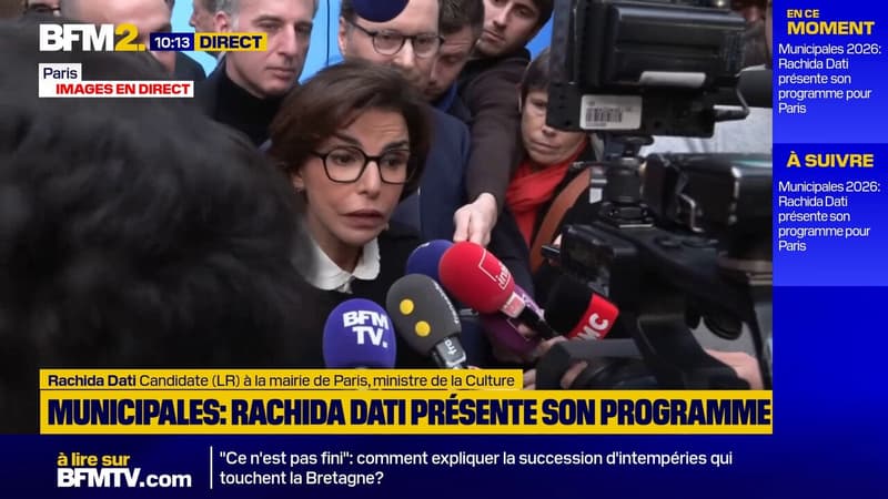 Municipales à Paris: Rachida Dati "parle avec tout le monde" et appelle au rassemblement de la droite et du centre