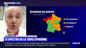 Pr Bruno Lina: "Dans les 15 jours qui viennent, on va avoir concomitamment une augmentation des cas de grippe et de Covid"