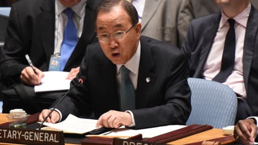 Le secrétaire général de l'ONU Ban Ki-moon, le 10 juillet 2014.