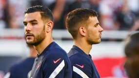 Theo et Lucas Hernandez lors d'un rassemblement de l'équipe de France en juin 2022.