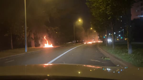 Des départs de feux ont été constatés dans la métropole de Lyon lors de cette nuit de violences.