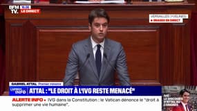 IVG dans la Constitution: "La France, patrie des droits de la femme" déclare Gabriel Attal à la tribune devant le Parlement