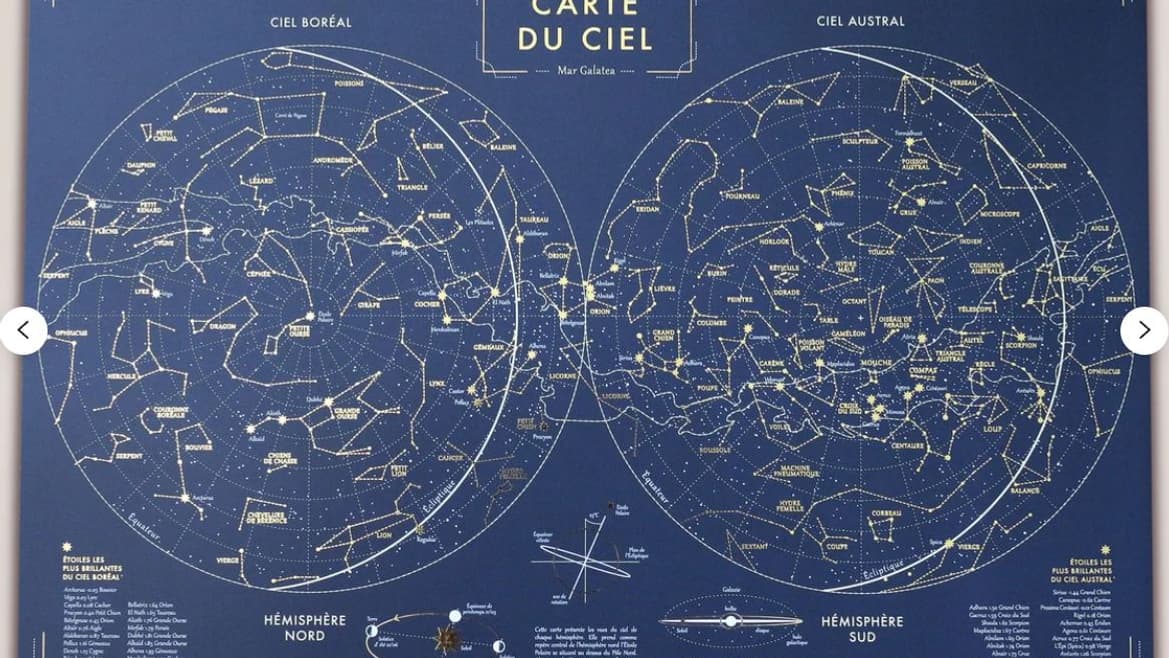 Une carte du ciel à accrocher au mur.