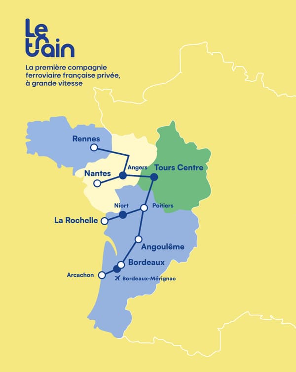 Le futur réseau de la compagnie Le Train