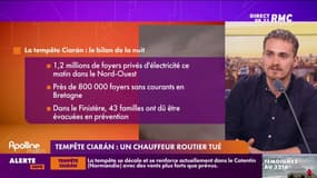 Tempête Ciaran : un chauffeur tué